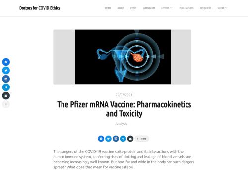 The Pfizer mRNA Vaccine: Pharmacokinetics and Toxicity – Doctors for COVID Ethics