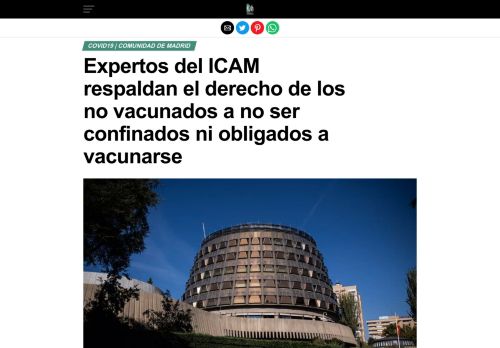 Expertos del ICAM respaldan el derecho de los no vacunados a no ser confinados ni obligados a vacunarse - Madrid 24 Horas