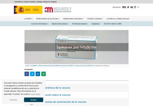 Info oficial vacuna Moderna en español
